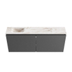MONDIAZ TURE-DLUX 120cm toiletmeubel Dark Grey. EDEN wastafel Frappe positie links. Met 1 kraangat. SW1102723