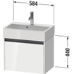 Duravit Ketho 2 wastafelonderbouwkast met 1 lade 58.4x39x44cm met greep antraciet eiken terra mat SW773029