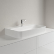 Villeroy & Boch Finion wastafel onderzijde geslepen 1 kraangat 80x47cm Ceramic+ met verdekte overloop stone white SW209556