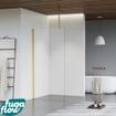 FugaFlow Eccelente Vetro inloopdouche badkamer - 40x200cm - helder glas - plafondarm - geborsteld messing SW1124837