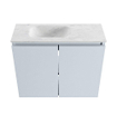 MONDIAZ TURE-DLUX 60cm toiletmeubel Clay. EDEN wastafel Opalo positie links. Met 1 kraangat. SW1104224