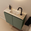 MONDIAZ TURE-DLUX 60cm toiletmeubel Army. EDEN wastafel Frappe positie midden. Met 1 kraangat. SW1102641