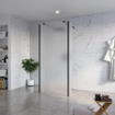 Fortifura Galeria Vrijstaande Inloopdouche - 90x200cm - Glas mat - antikalk - 8mm veiligheidsglas - 2 zijwanden 40cm - wandsteunen en hoekprofielen - Zwart mat SW993118