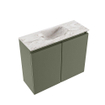 MONDIAZ TURE-DLUX 60cm toiletmeubel Army. EDEN wastafel Glace positie midden. Met 1 kraangat. SW1103149