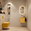 MONDIAZ TURE-DLUX 40cm toiletmeubel Ocher. EDEN wastafel Frappe positie links. Zonder kraangat. SW1102849