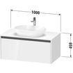 Duravit Ketho 2 wastafelonderbouwkast incl. consoleplaat met 1 lade 100x55x45.9cm met handgreep antraciet eiken zwart mat SW771829