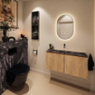 MONDIAZ TURE-DLUX 100cm toiletmeubel Washed Oak. EDEN wastafel Lava positie midden. Zonder kraangat. SW1104136