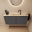 MONDIAZ TURE-DLUX 100cm toiletmeubel Dark Grey. EDEN wastafel Frappe positie midden. Met 1 kraangat. SW1102738