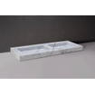 Forzalaqua Palermo Doppio wastafel 140.5x51.5x9cm Rechthoek 2 kraangaten 2 wasbakken Natuursteen Carrara gepolijst SW230718