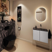 MONDIAZ TURE-DLUX 60cm toiletmeubel Plata. EDEN wastafel Lava positie rechts. Zonder kraangat. SW1103945