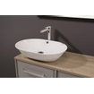 Crosswater Navarre opbouw waskom rond 59x42x14cm met overloop gat porselein wit SW487169