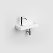 Clou Mini Wash Me fontein 45x19cm voorbewerkt kraangat links Aluite Wit mat SW9320