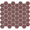 The Mosaic Factory Valencia mozaïektegel 4.3x4.9x0.5cm hexagon bordeaux mat voor wand en vloer en voor binnen en buiten vorstbestendig SW374590