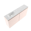 MONDIAZ TURE-DLUX 100cm toiletmeubel Rosee. EDEN wastafel Opalo positie links. Met 1 kraangat. SW1104518