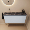 MONDIAZ TURE-DLUX 100cm toiletmeubel Clay. EDEN wastafel Lava positie links. Zonder kraangat. SW1103709