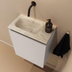 MONDIAZ TURE-DLUX 40cm toiletmeubel Linen. EDEN wastafel Ostra positie links. Zonder kraangat. SW1104893