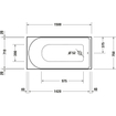 Duravit D-Neo bad 150x75x48.5cm 125liter Wit Hoogglans SW640377