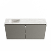 MONDIAZ TURE-DLUX 100cm toiletmeubel Smoke. EDEN wastafel Ostra positie links. Met 1 kraangat. SW1105115