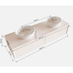 MONDIAZ LUSH Badkamermeubelset - 150cm - 2 lades - wastafel BARCO - 2 wasbakken - 0 kraangaten - washed oak SW409615
