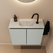 MONDIAZ TURE-DLUX 60cm toiletmeubel Greey. EDEN wastafel Opalo positie midden. Met 1 kraangat. SW1104332