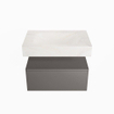 MONDIAZ ALAN - DLUX Badkamermeubelset - 70cm - onderkast - Dark grey - 1 lade - vrijhangende wastafel - wasbak midden - 0 kraangaten - Ostra SW807431