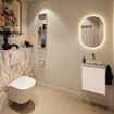 MONDIAZ TURE-DLUX 40cm toiletmeubel Talc. EDEN wastafel Glace positie rechts. Zonder kraangat. SW1103079