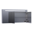 BRAUER Promise Deluxe spiegelkast - 140x70x15cm - met directe verlichting 3 dubbelzijdige spiegeldeuren - mat grijs SW371710