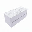 MONDIAZ VICA-DLUX Badkamermeubelset - 110cm - onderkast cale- 2 lades - inbouw wastafel cloud rechts - zonder kraangaten - 60cm hoge versie - glace SW1088308