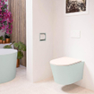 MONDIAZ LAVIE wandclosetpack - 36x53cm - diepspoel - rimless - Greey (grijs) - softclose - quick-release - toiletzitting - Rosee (roze) SW1208686