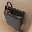 MONDIAZ TURE-DLUX 40cm toiletmeubel Dark Grey. EDEN wastafel Lava positie rechts. Met 1 kraangat. SW1103782