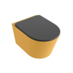 MONDIAZ LAVIE wandclosetpack - 36x53cm - diepspoel - rimless - Ocher (geel) - softclose - quick-release - toiletzitting - Dark grey (grijs) SW1208604