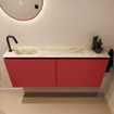 MONDIAZ TURE-DLUX 120cm toiletmeubel Fire. EDEN wastafel Frappe positie links. Met 1 kraangat. SW1102753