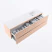 MONDIAZ Vica Badkamermeubelset - 170cm - onderkast rosee - 4 lades - wastafel moon rechts - 1 kraangat - 60cm hoge versie - talc SW1080449