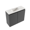 MONDIAZ TURE-DLUX 60cm toiletmeubel Dark Grey. EDEN wastafel Ostra positie midden. Zonder kraangat. SW1104816