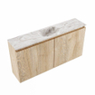 MONDIAZ TURE-DLUX 100cm toiletmeubel Washed Oak. EDEN wastafel Glace positie midden. Zonder kraangat. SW1103586