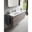 Duravit Ketho 2 wastafelonderbouwkast met 2 laden voor dubbele wastafel 128x48x55cm met grepen antraciet basalt mat SW772217