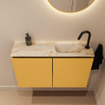 MONDIAZ TURE-DLUX 80cm toiletmeubel Ocher. EDEN wastafel Frappe positie rechts. Met 1 kraangat. SW1102883