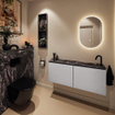 MONDIAZ TURE-DLUX 120cm toiletmeubel Plata. EDEN wastafel Lava positie rechts. Met 1 kraangat. SW1103992
