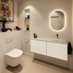 MONDIAZ TURE-DLUX 120cm toiletmeubel Talc. EDEN wastafel Ostra positie rechts. Zonder kraangat. SW1104654