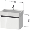 Duravit Ketho 2 wastafelonderbouwkast met 1 lade 68.4x46x44cm met greep antraciet basalt mat SW772206