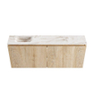 MONDIAZ TURE-DLUX 120cm toiletmeubel Washed Oak. EDEN wastafel Frappe positie links. Zonder kraangat. SW1103063