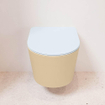 MONDIAZ LAVIE wandclosetpack - 36x53cm - diepspoel - rimless - Sand (beige) - softclose - quick-release - toiletzitting - clay (blauw) SW1208596
