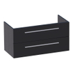 BRAUER EX WastafelOnderkast - 100x46x50cm - 2 softclose lades - zonder greep - 1 sifonuitsparing - MFC - black wood sw6436