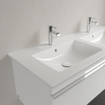 Villeroy & Boch Venticello Wastafel - 130x50cm - 2 kraangaten - overloop - wit 1025100