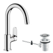 Hansgrohe Vernis Blend wastafelkraan uitloop draaibaar m/waste chroom SW642531