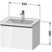 Duravit D-Neo wastafelonderkast 63.4x44x45.2cm 1 lade met softclose Betongrijs Mat SW640732