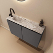 MONDIAZ TURE-DLUX 80cm toiletmeubel Dark Grey. EDEN wastafel Glace positie links. Met 1 kraangat. SW1103241