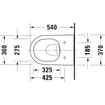 Duravit D-Neo wandtoilet zonder zitting 37x54x40cm Wit Hoogglans SW640498