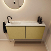 MONDIAZ TURE-DLUX 100cm toiletmeubel Oro. EDEN wastafel Ostra positie links. Met 1 kraangat. SW1104971