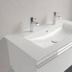 Villeroy & Boch Venticello Meubelwastafel - wasbak midden - 2 kraangaten - 100x50cm - overloop - ceramic+ - wit 1025117